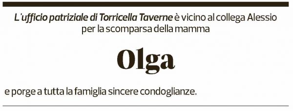 Annuncio funebre Olga Passardi