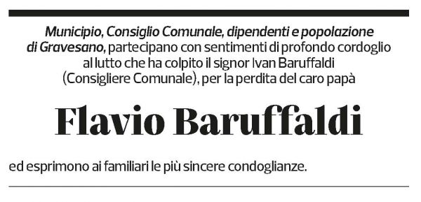 Annuncio funebre Flavio Baruffaldi