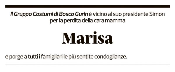 Annuncio funebre Marisa Della Pietra