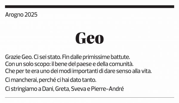 Annuncio funebre Geo 