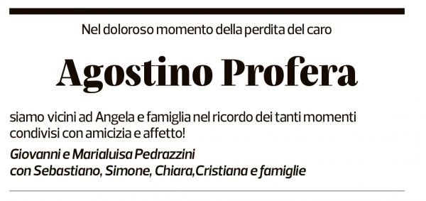 Annuncio funebre Agostino Profera