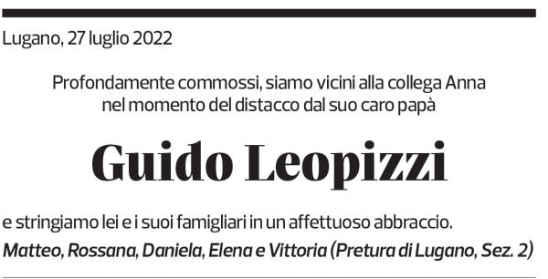 Annuncio funebre Guido Leopizzi