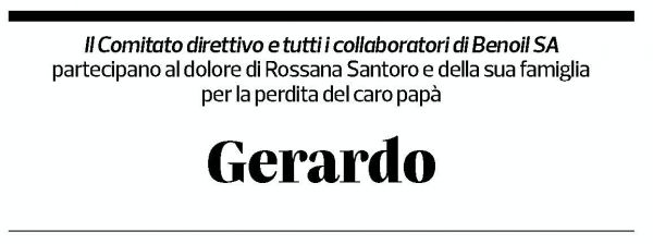 Annuncio funebre Gerardo Pino