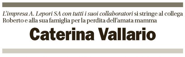 Annuncio funebre Caterina Vallario