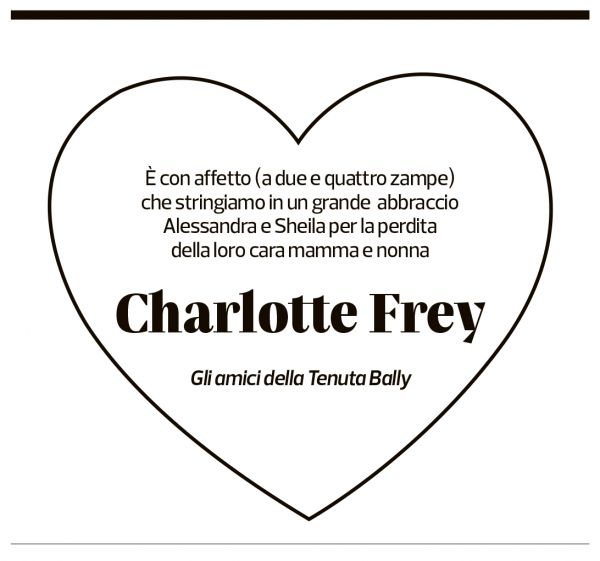 Annuncio funebre Charlotte Frey