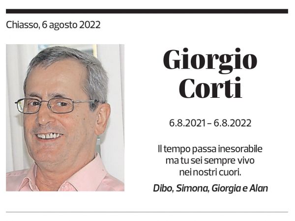 Annuncio funebre Giorgio Corti