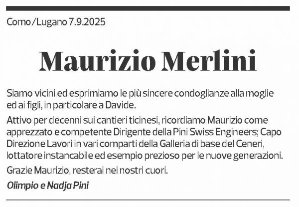 Annuncio funebre Maurizio Merlini