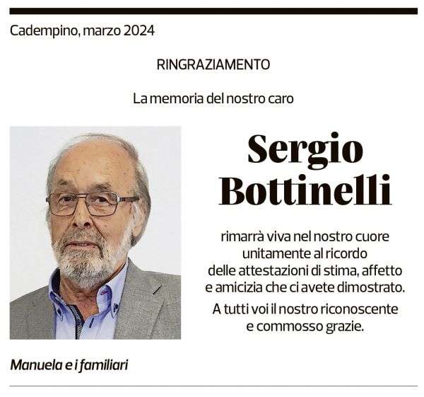 Annuncio funebre Sergio Bottinelli