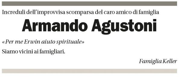 Annuncio funebre Armando Augustoni