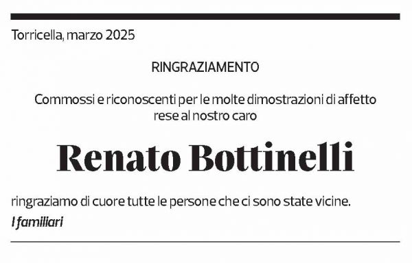 Annuncio funebre Renato Bottinelli