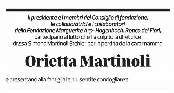 Annuncio funebre Orietta Martinoli