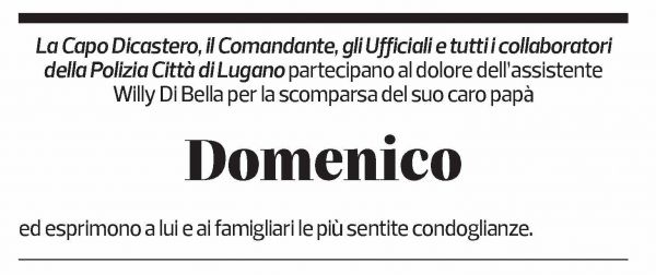 Annuncio funebre Domenico Di Bella