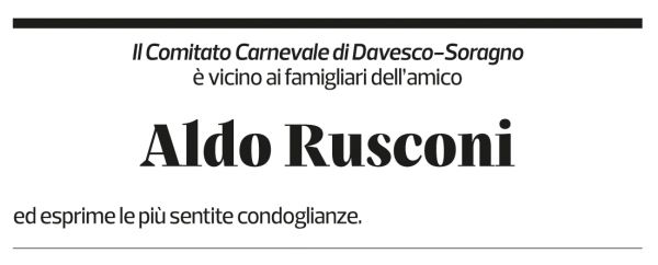 Annuncio funebre Aldo Rusconi