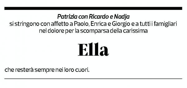 Annuncio funebre Ella Pagani
