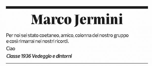 Annuncio funebre Marco Jermini