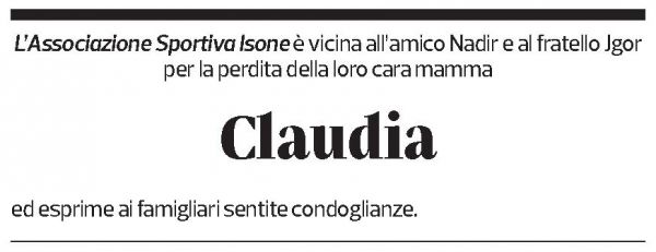 Annuncio funebre Claudia Kernen