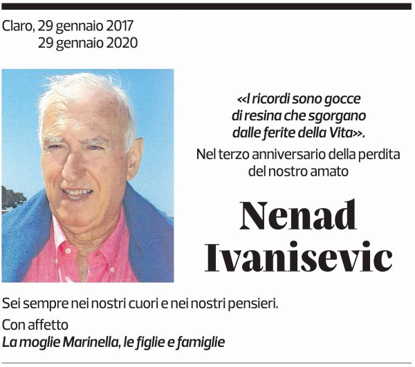 Annuncio funebre Nenad Ivanisevic