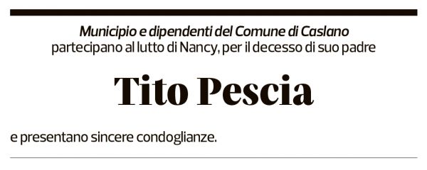 Annuncio funebre Tito Pescia