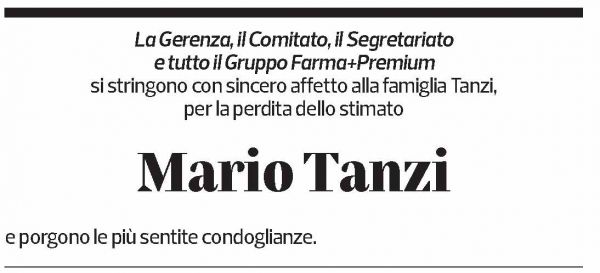 Annuncio funebre Mario Tanzi