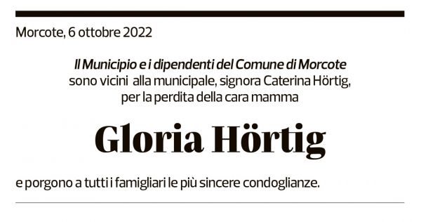 Annuncio funebre Gloria Hörtig