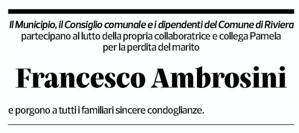Annuncio funebre Francesco Ambrosini