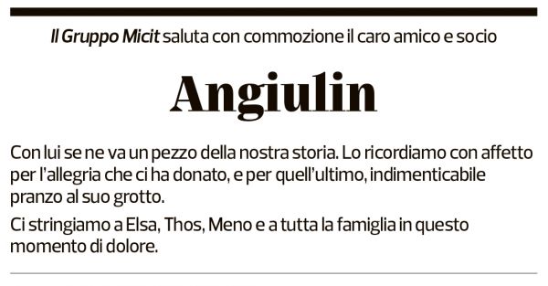 Annuncio funebre Angelo Terzi