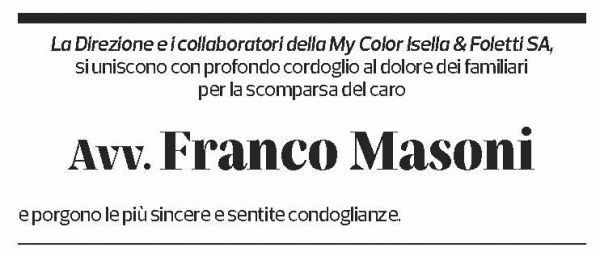 Annuncio funebre Franco Masoni