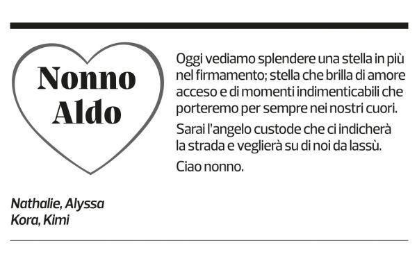 Annuncio funebre Aldo Rusconi