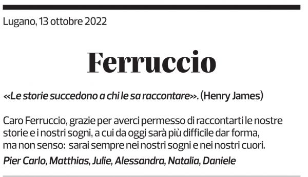 Annuncio funebre Ferruccio Marcoli