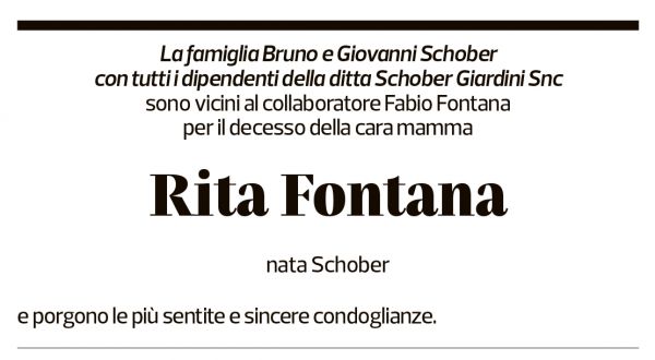 Annuncio funebre Rita Fontana