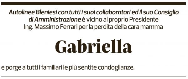 Annuncio funebre Gabriella -