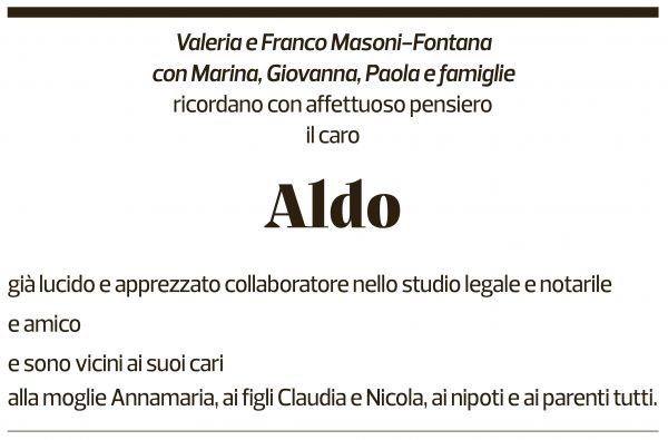 Annuncio funebre Aldo -
