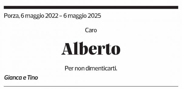 Annuncio funebre Alberto 