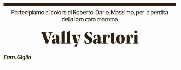 Annuncio funebre Vally Sartori