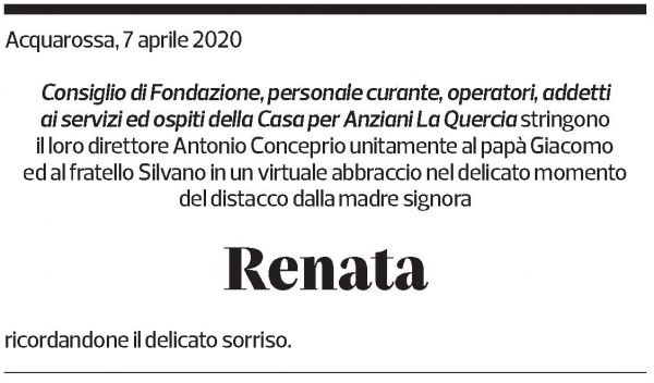 Annuncio funebre Renata Conceprio