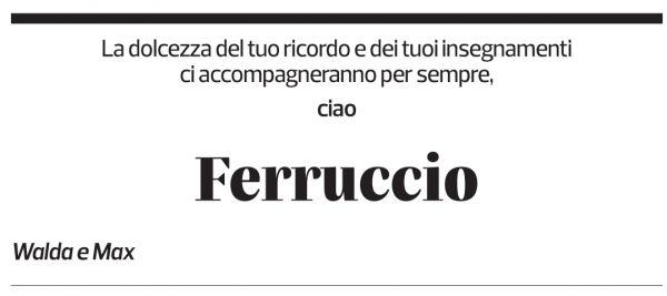 Annuncio funebre Ferruccio Marcoli