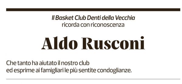 Annuncio funebre Aldo Rusconi
