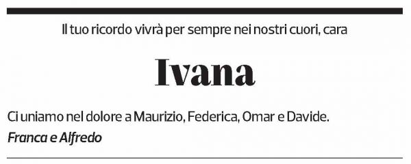 Annuncio funebre Ivana Rossi