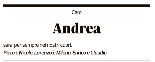 Annuncio funebre Andrea Leone