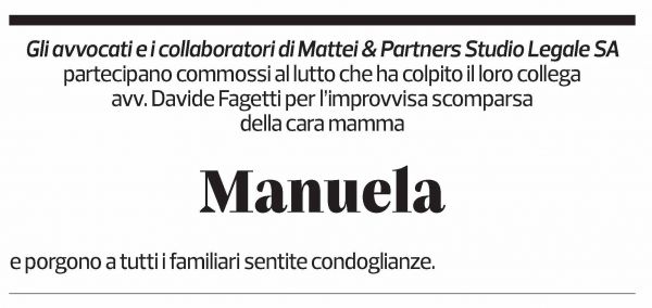 Annuncio funebre Manuela Fagetti