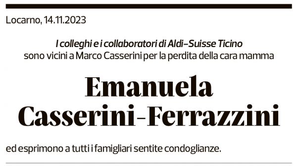 Annuncio funebre Emanuela Casserini-ferrazzini