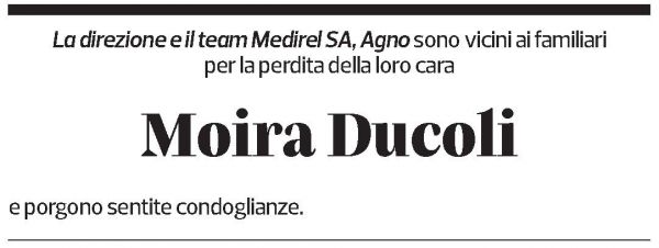 Annuncio funebre Moira Ducoli