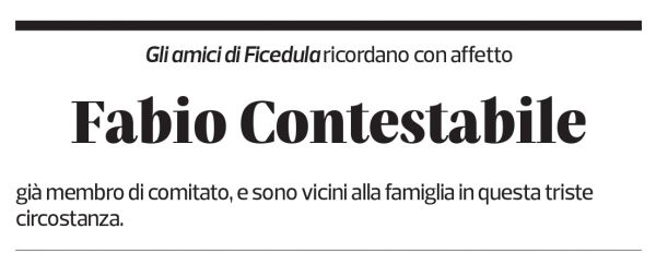 Annuncio funebre Fabio Contestabile