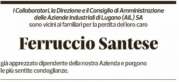 Annuncio funebre Ferruccio Santese