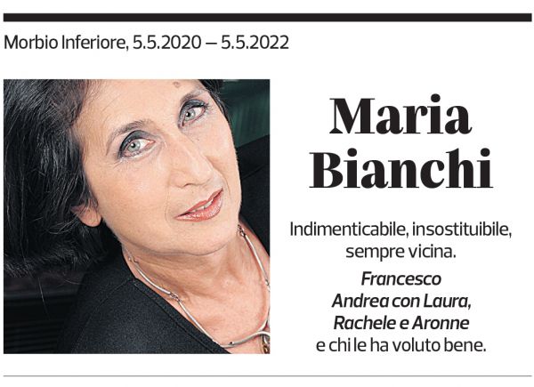 Annuncio funebre Maria Bianchi