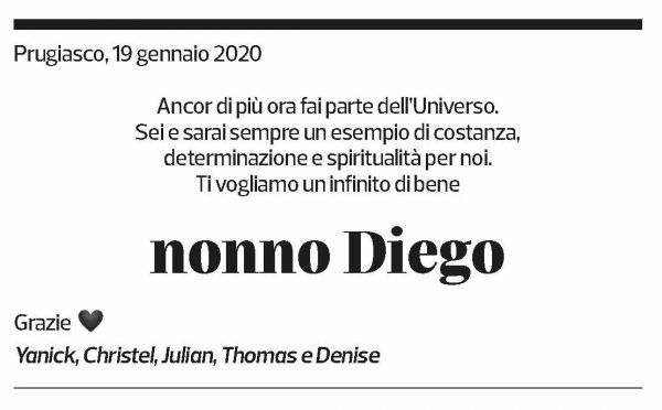 Annuncio funebre Diego Mandioni