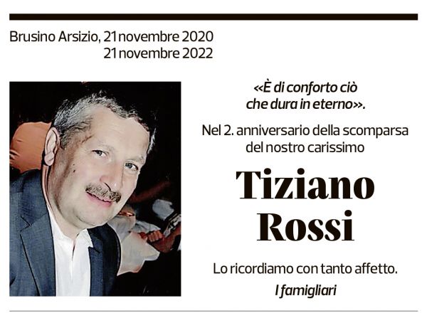 Annuncio funebre Tiziano Rossi