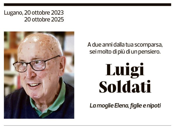 Annuncio funebre Luigi Soldati