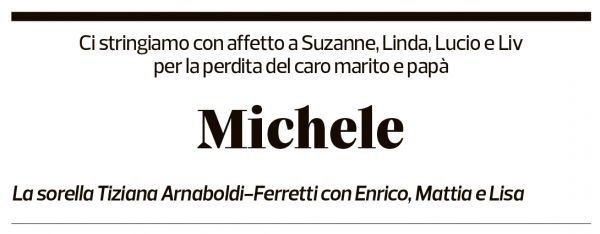 Annuncio funebre Michele Arnaboldi