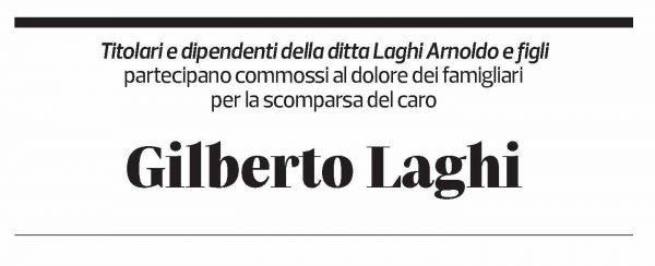 Annuncio funebre Gilberto Laghi